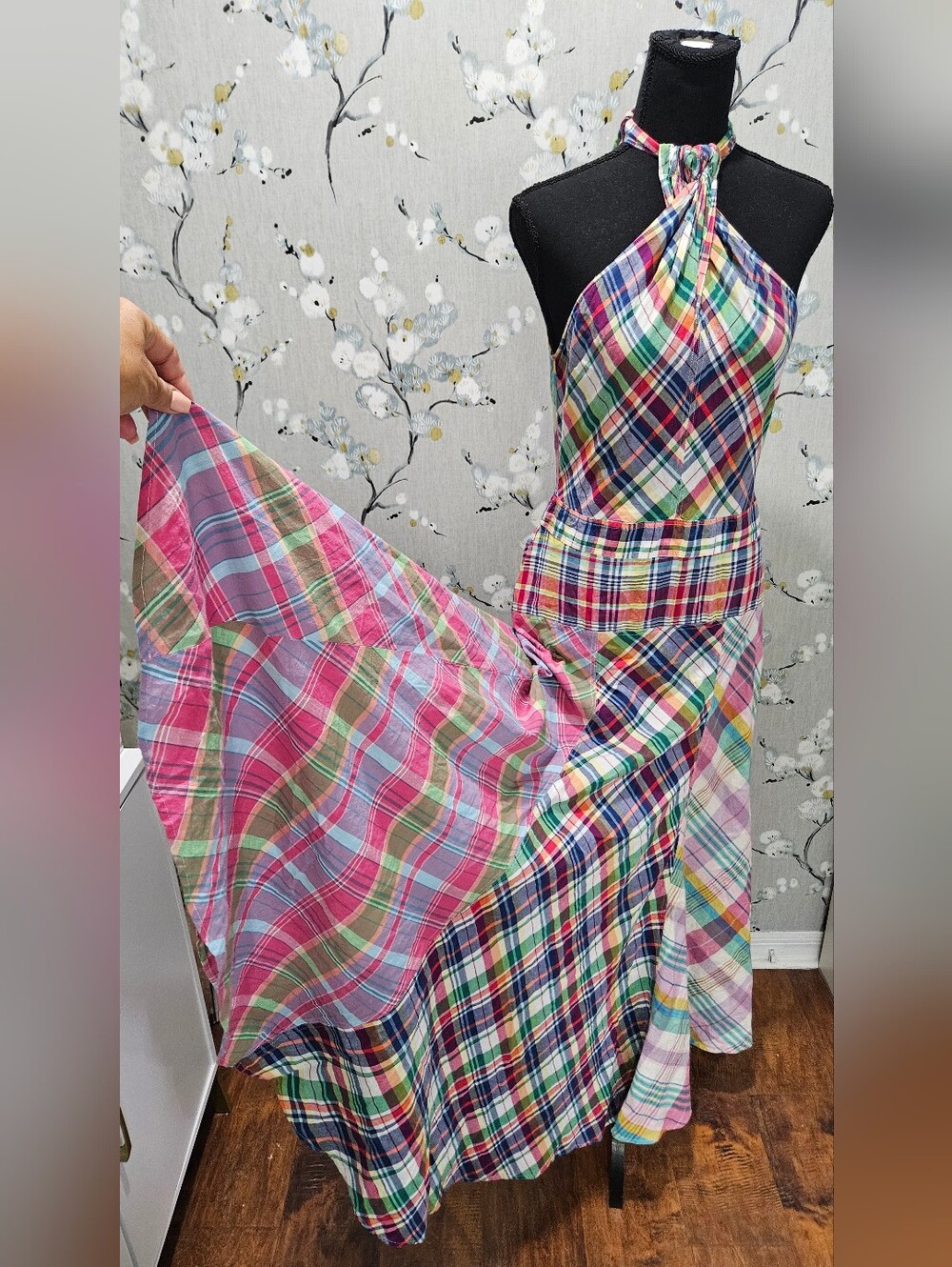 HTF AMAZING Polo Ralph Lauren Multi Madras Maxi Dress Size 8-Rare - Picture 6 of 11